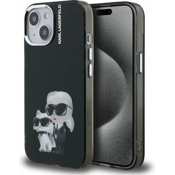 KARL LAGERFELD IML Акварел Karl и Choupette Заден Капак за iPhone 15 - Черен Karl Lagerfeld | Cheren | ЖЕНИ | UNI