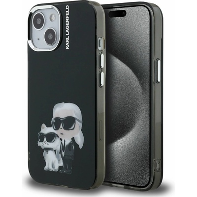 KARL LAGERFELD IML Акварел Karl и Choupette Заден Капак за iPhone 15 - Черен Karl Lagerfeld | Cheren | ЖЕНИ | UNI