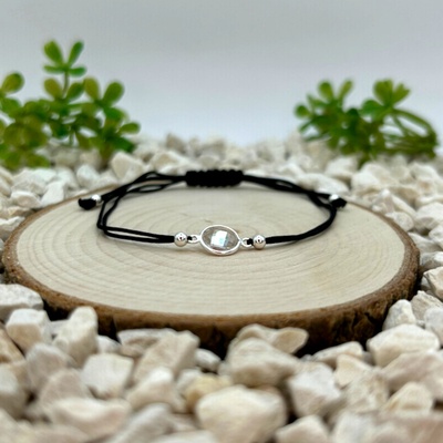 Certom Provázkový náramek se stříbrným kruhem a zirkonem pro eleganci a styl 0011