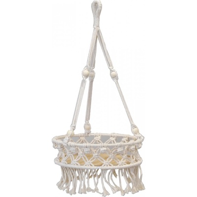 Lepaso Macramé závěsný květináč krémový 55 cm