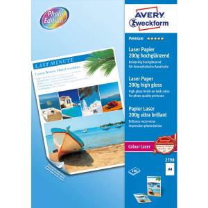 AVERY 2798 200g гланцова лазерна фотохартия 100 листа/пакет (2798)