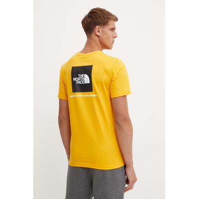 Памучна тениска The North Face S/S Redbox Tee в жълто с принт NF0A87NPZU31 (NF0A87NPZU31)