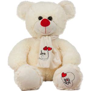 Амек Тойс Плюшена играчка Амек Тойс - Мече с кремав шал, 45 cm (040104-1) - ozone