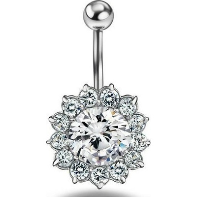 Prosperk Piercing do pupíku krystalkový květ S2037