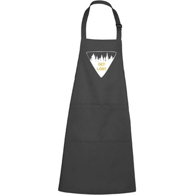 Dobrý Triko Zástěra s potiskem Get lost Antracitová