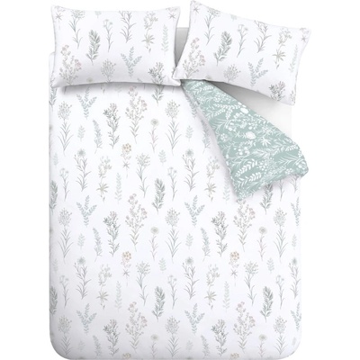 Bianca Зелено и бяло памучно спално бельо за двойно легло 200x200 cm Wild Flowers - Bianca (BD/57597/R/DQS/GR)