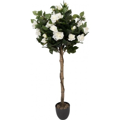 Dekorační stromek růže na kmínku s bílými květy - 32*32*120 cm - Clayre & Eef