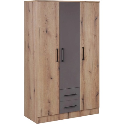 Matis Гардероб iva 3k2f дъб артизан / сиво