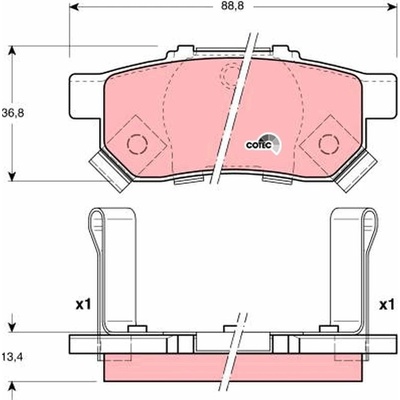 Sada brzdových destiček, kotoučová brzda TRW GDB3174