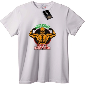 NOONEBRAND Тениска Тренирай Въпреки Всичко Skull - M, White