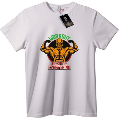 NOONEBRAND Тениска Тренирай Въпреки Всичко Skull - M, White