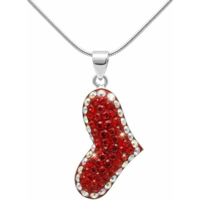 Šperky Nina Stříbrný náhrdelník asymetrické srdce s krystaly Swarovski H 004