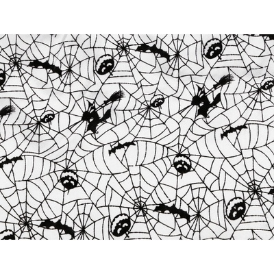 Prima-obchod Dekorační satén Halloween / čarodějnice, barva 1 bílá