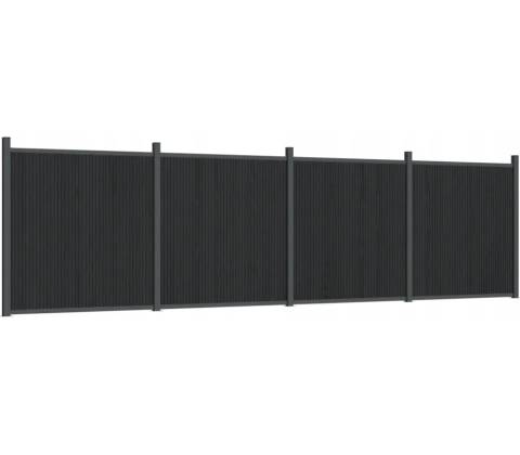 Plotový panel, šedý, 699x186 cm, WPC