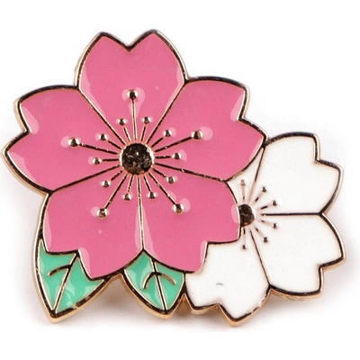 Stoklasa brož odznak květ, čtyřlístek 1 růžová květy