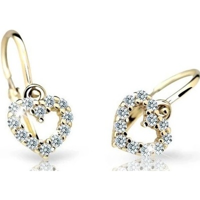 Cutie Diamonds detské náušnice zo žltého zlata Srdiečka s briliantmi DC2157-10-00-X-1