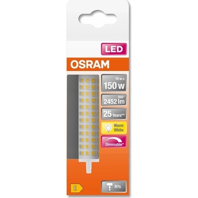 OSRAM LED žárovka LED R7s 118mm 19W = 150W 2452lm 2700K Teplá bílá 360° STAR Stmívatelná OSRSTAN1020