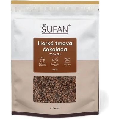 Šufan Bio Horká tmavá čokoláda 70% Peru 500 g – Zboží Dáma