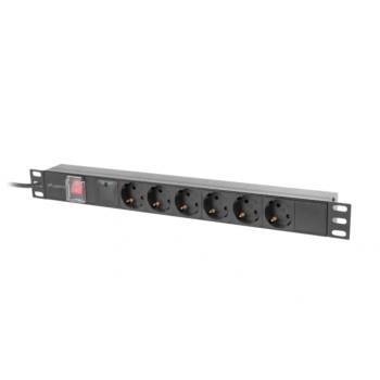 Lanberg 6 Plug 2 m Switch (PDU-06F-0200-BK)
