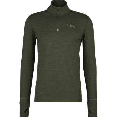 Stoic Мъжка спортна тениска Stoic HelsingborgSt. Performance Longsleeve with Zip Running shirt - Dark Pine Melange - размер XXL (216-0297-0315)