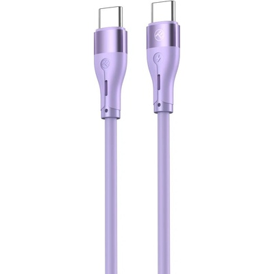 Tellur Силиконов кабел Tellur от USB-C към USB-C - Лилав (TLL155531)