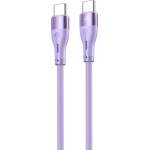 Tellur Силиконов кабел Tellur от USB-C към USB-C - Лилав (TLL155531)