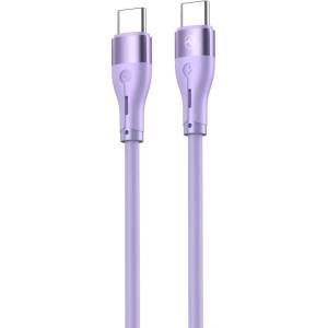 Tellur Силиконов кабел Tellur от USB-C към USB-C - Лилав (TLL155531)
