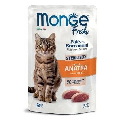 MONGE FRESH STERILISED CAT s kachnou 85 g