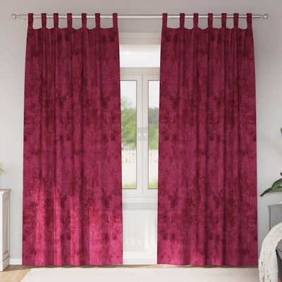 vidaXL Кадифени завеси С завеси 2 pcs виненочервен 260 x 140 см Кадифе (4107717)
