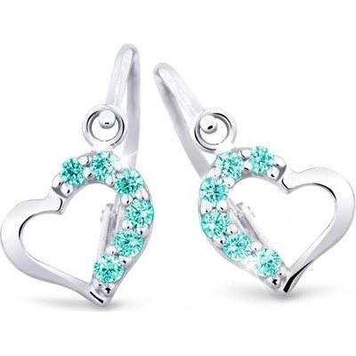 Cutie Jewellery Nežné detské náušnice z bieleho zlata C2757-10-X-2 svetlo zelená