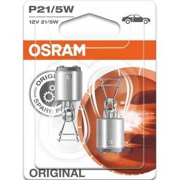 OSRAM Автомобилна крушка Osram 7528, 21W, 440lm, P21/5W, BAY15d, халогенна, 2 броя в опаковка (7528)