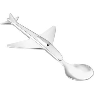 Zilverstad Детска лъжичка от неръждаема стомана в сребрист цвят Plane - Zilverstad (7522261)