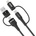 Wozinsky 4в1 кабел Wozinsky WNBAA, 2x USB-C, 1x USB-A, 1x Lightning, 60W, 1m, черен (WNBAA)