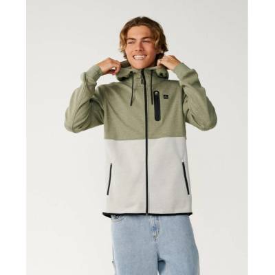Rip Curl Departed Bonded DWR Zip Thru Green
