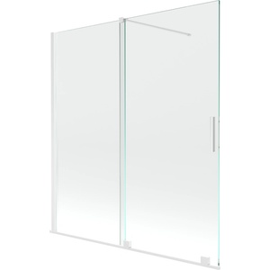 Mexen Velar разтегаем параван за вана с 2 крила 150 x 150 cm, прозрачен, бял (896-150-000-01-20)