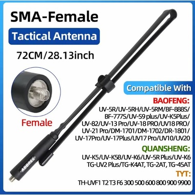ABBREE ABREE Anténa AR-152A taktická skládací dualband SMA-F 72 cm