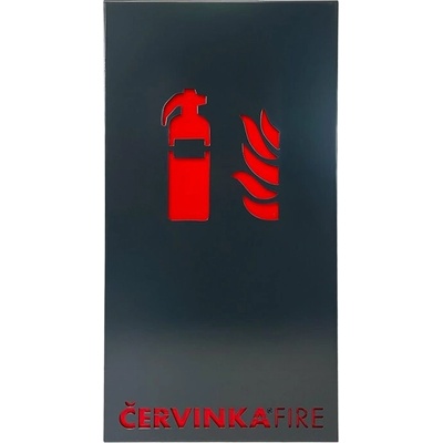 Designový nástěnný kryt pro hasicí přístroj antracitový 600 x 300 x 200 mm