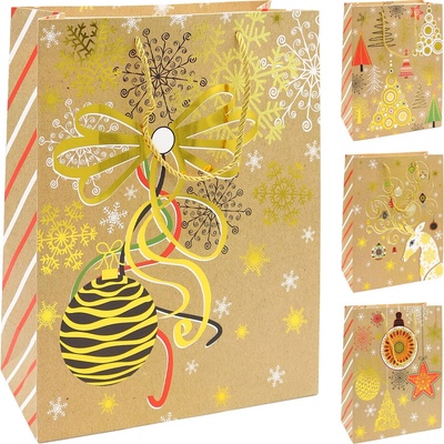 Dárková taška vánoční 9092 velikost XL 40 x 13 x 56 cm (mix 4 vzorů)
