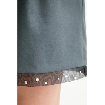 IRO Къс панталон с вълна iro в сиво с апликация с висока талия wp30solenna (wp30solenna)