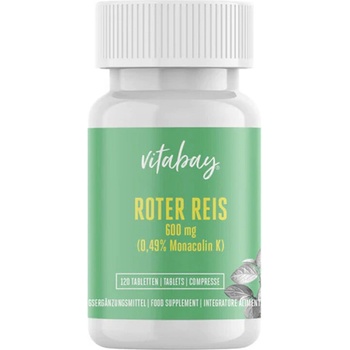 Vitabay Червен ориз 600 mg (0.8 монаколин К) 120 таблетки | Vitabay (VB1488)