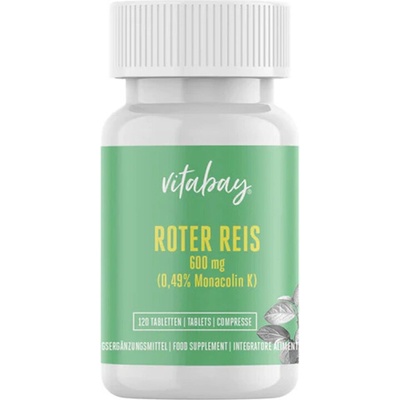 Vitabay Червен ориз 600 mg (0.8 монаколин К) 120 таблетки | Vitabay (VB1488)