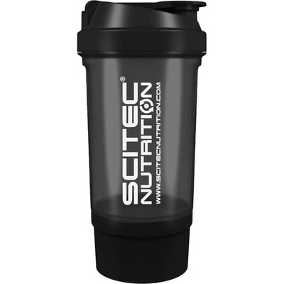 Scitec Traveler shaker 500ml + zásobník - černý