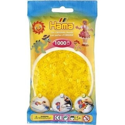HAMA MIDI Průhledné žluté korálky 1.000ks