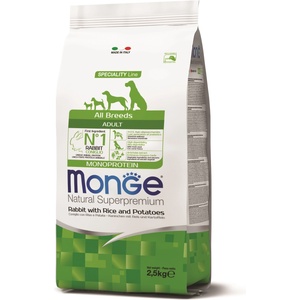 Monge Speciality Line All Breeds Adult Monoprotein rabbit, rice & potato 2,5 kg