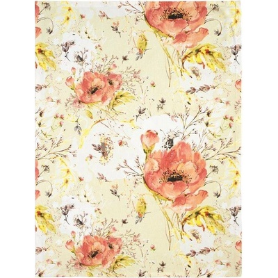 SCANquilt utěrka FLORA vlčí máky smetanovočervená 50 x 70 cm