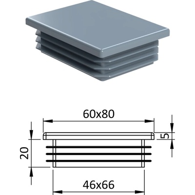 Krytka plastová 60 x 80 mm