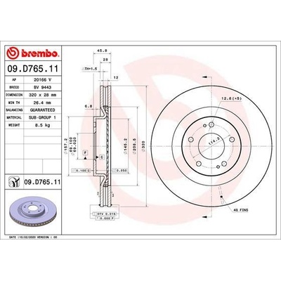 Brzdový kotúč BREMBO 09.D765.11