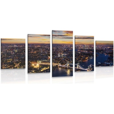 5-dielny obraz letecký pohľad na Tower Bridge