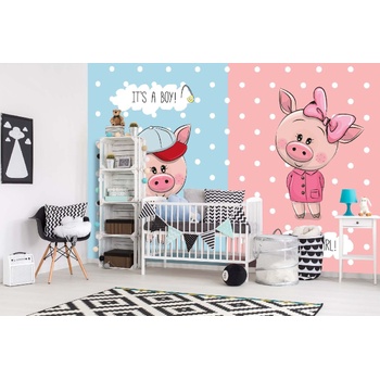 DIMEX ART s. r. o Самозалепваща се флизелинова фототапета сладки прасенца 375 x 250 см