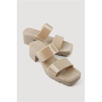 Moda Trend Дамски чехли с ток - Визон #332058 (332058_Бежов)